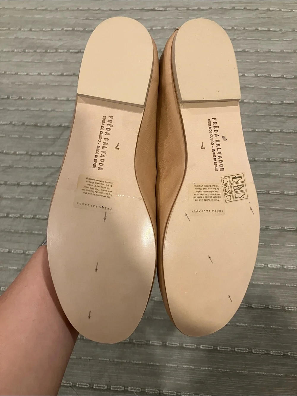 Freda Salvador Roma Ballet Flat in Camel calf